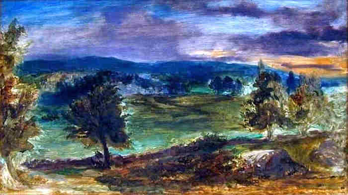 Champosay, paysage, par Eug&egrave;ne Delacroix