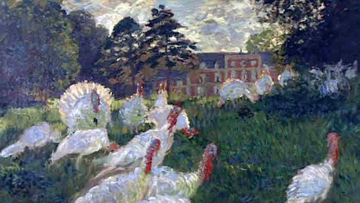 Les dindes au ch&acirc;teau de Rottenbourg &agrave; MOntgeron, par Claude Monet