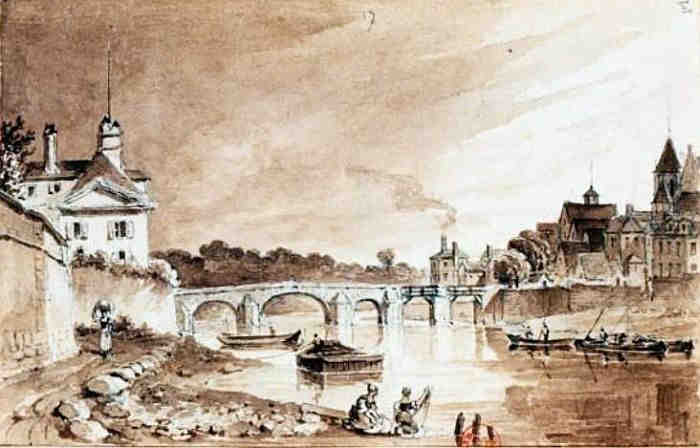 La Seine &agrave; Corbeil par Antoine Louis Goblain