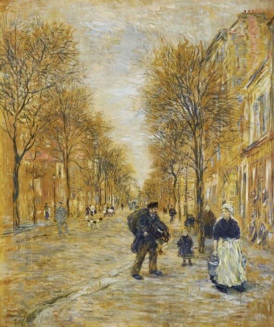 Rue &agrave; Asni&egrave;re par Jean-Fran&ccedil;ois Raffaelli