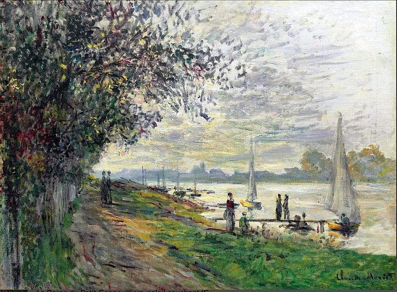 Berges du Petit Gennevilliers soleil couchant par Claude Monet
