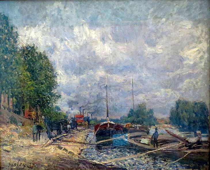 Les p&eacute;niches &agrave; Billancourt par Alfred Sisley