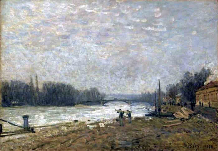La Seine au pont de Suresnes par Alfred Sisley