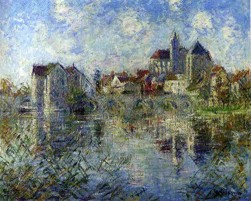 Moret-sur-Loing et l'&eacute;glise  par Gustave Loiseau