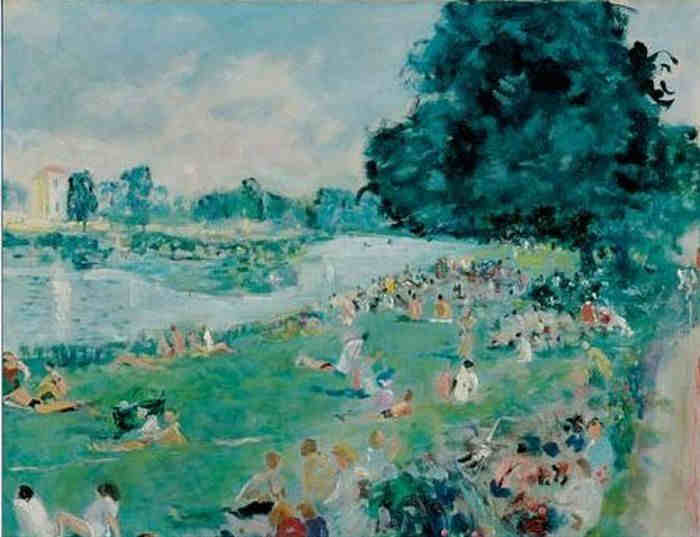 Au bord du lac &agrave; Bry-sur-Marne par Lucien Adrion