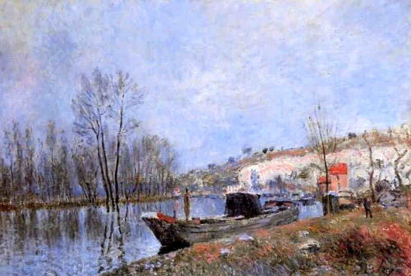 Berges du Loing vers Moret par Alfred Sisley