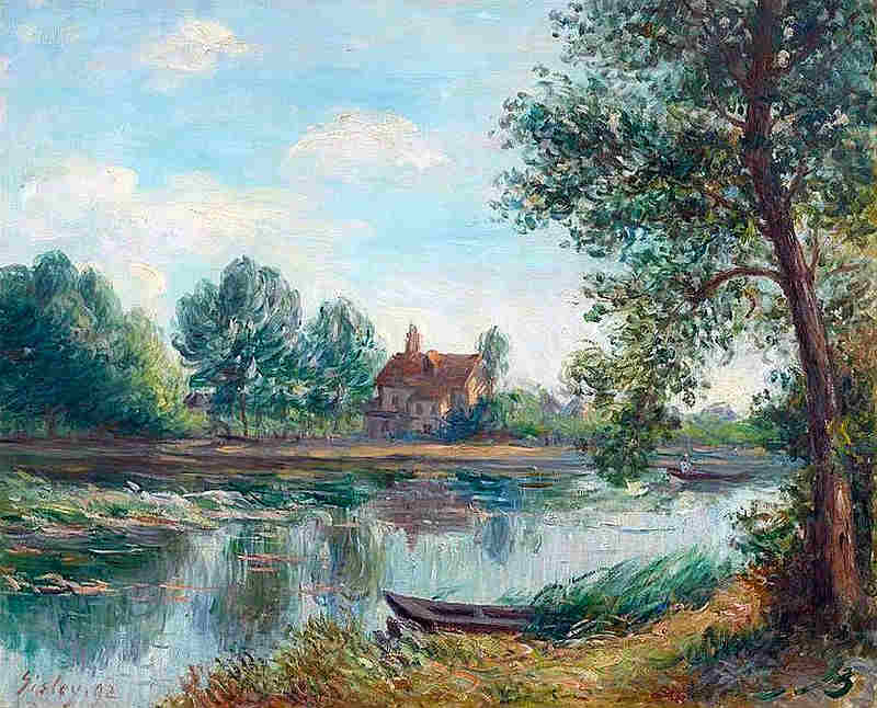 Bords du Loing &agrave; St-Mamm&egrave;s  par Alfred Sisley