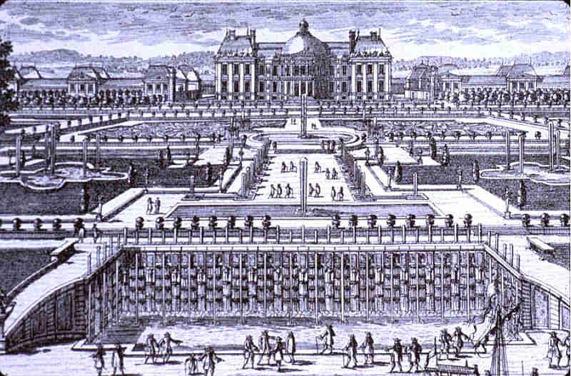 Gravure ch&acirc;teau de Vaux-le-Vicomte