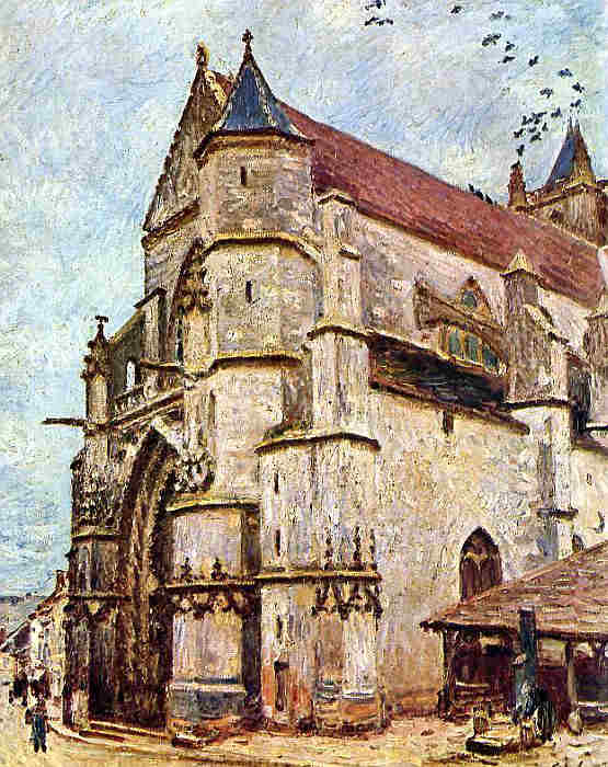 L'&eacute;glise de Moret-sur-Loing  par Alfred Sisley