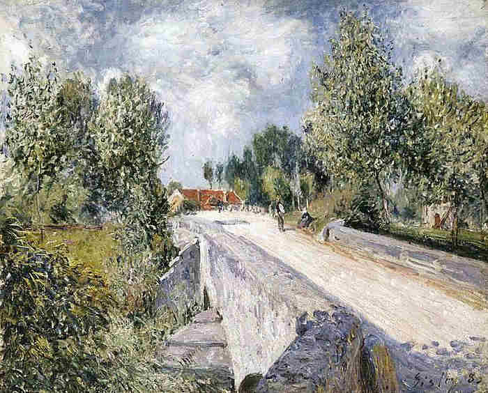 Le pont sur l'Orvanne pr&egrave;s de Moret-sur-Loing  par Alfred Sisley