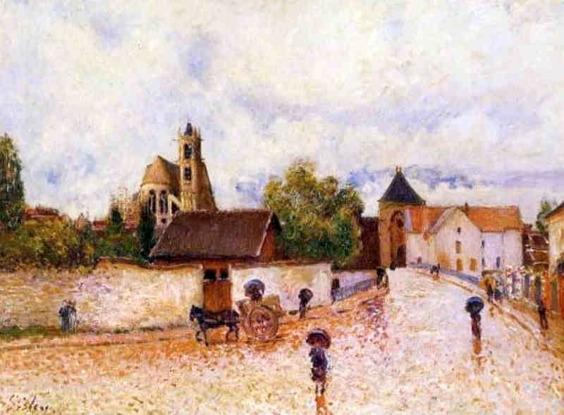 Moret-sur-Loing, un jour de pluie  par Alfred Sisley