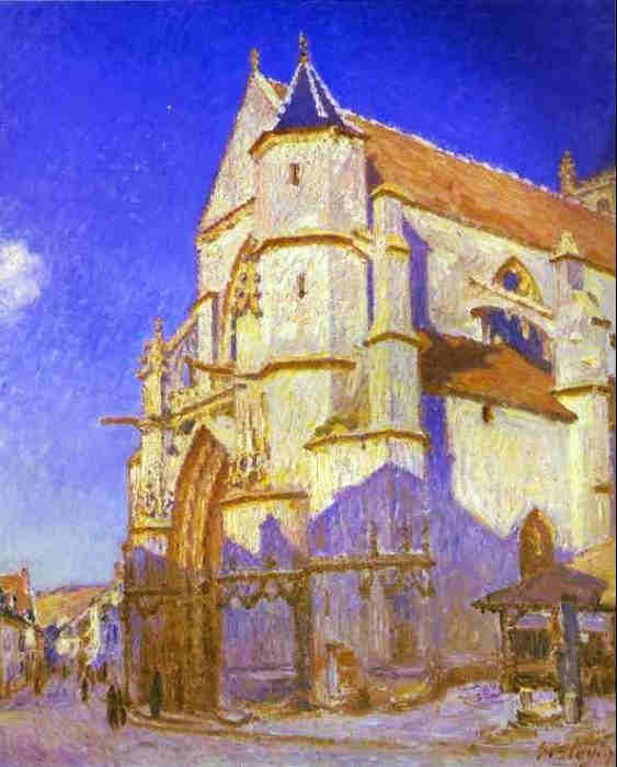 L'&eacute;glise de Moret-sur-Loing  par Alfred Sisley