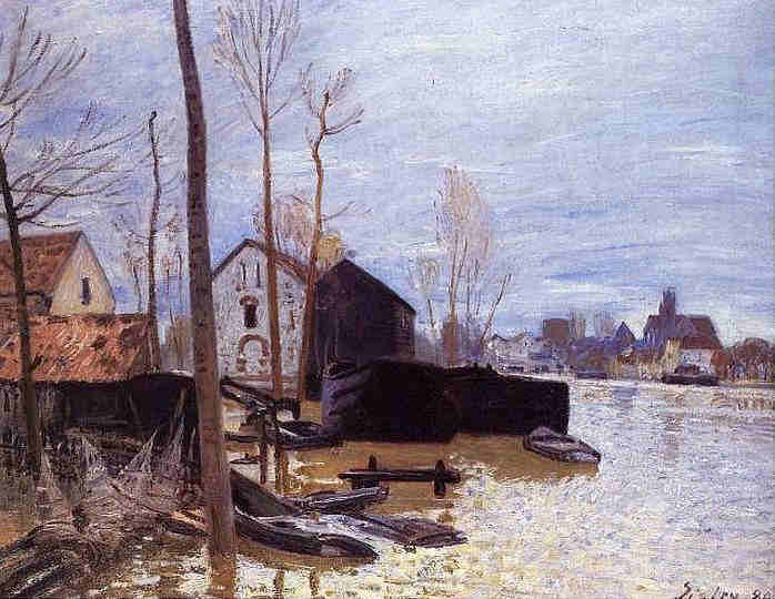 L'inondation &agrave; Moret-sur-Loing  par Alfred Sisley