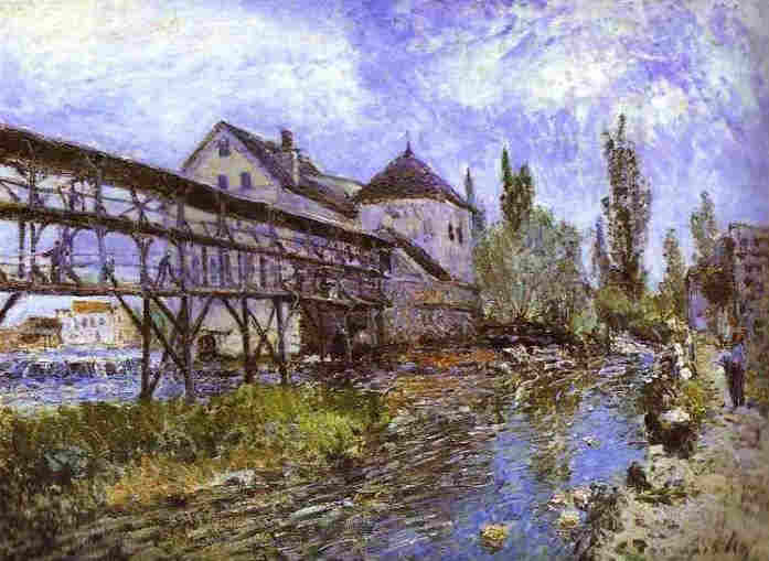 Moret-sur-Loing, le moulin Provencher  par Alfred Sisley