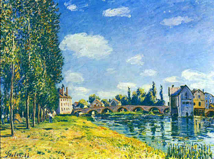 Le pont de Moret-sur-Loing  par Alfred Sisley
