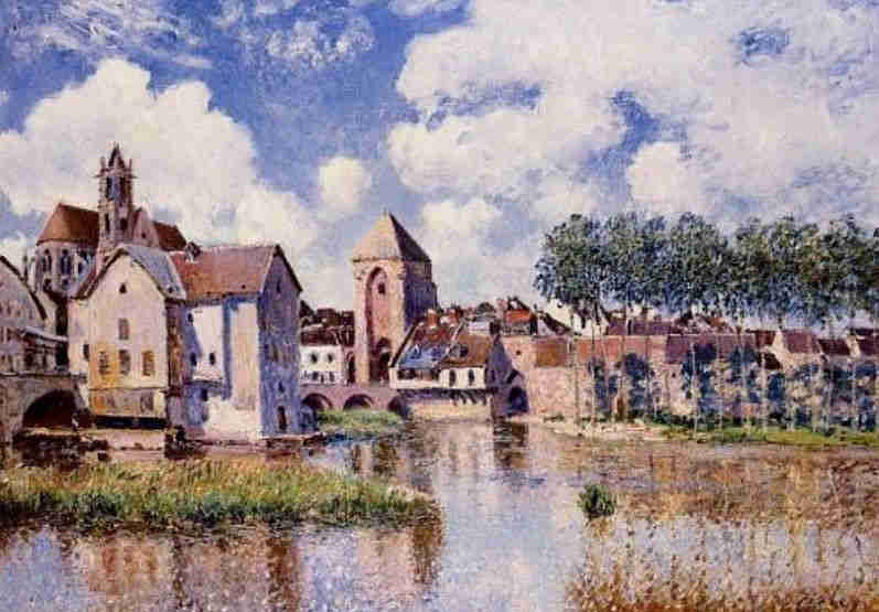 Moret-sur-Loing  et la porte de Bourgogne par Alfred Sisley
