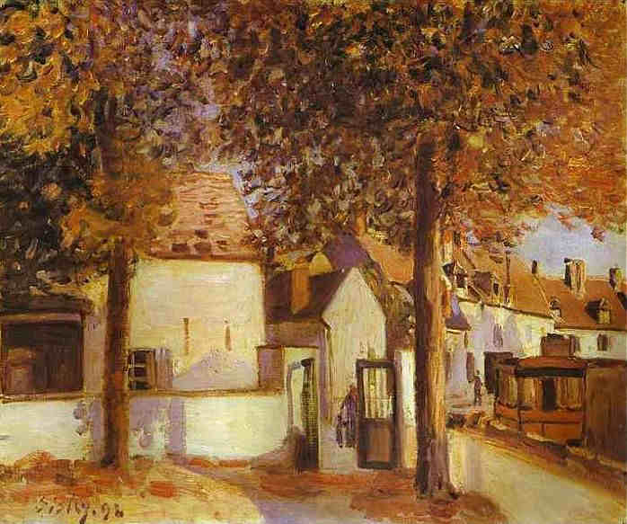 Rue des Fosses &agrave; Moret-sur-Loing  par Alfred Sisley