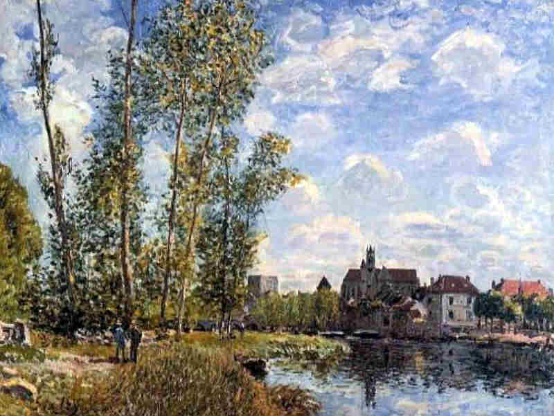 Soleil matinal &agrave; Moret-sur-Loing  par Alfred Sisley