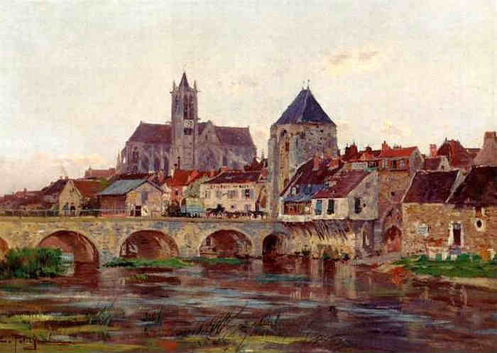 Vue de Moret-sur-Loing par Edmond Marie Petitjean