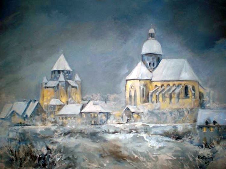 Provins sous la neige par Genevieve Catelin