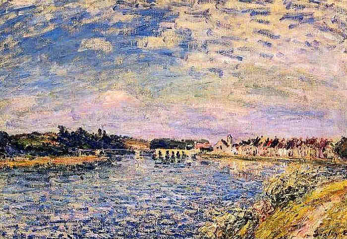  &agrave; St-Mamm&egrave;s le soir par Alfred Sisley