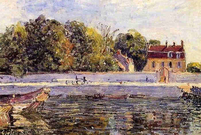 Canal du Loing &agrave; St-Mamm&egrave;s  par Alfred Sisley
