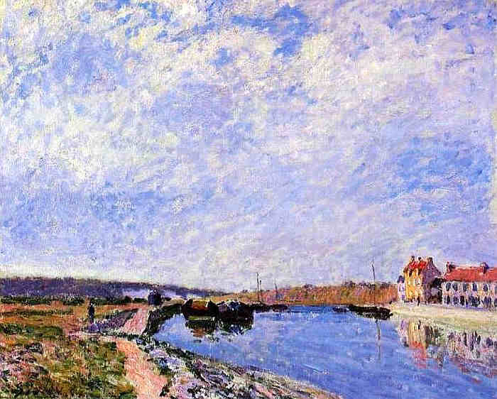 Port fluvial &agrave; St-Mamm&egrave;s  par Alfred Sisley