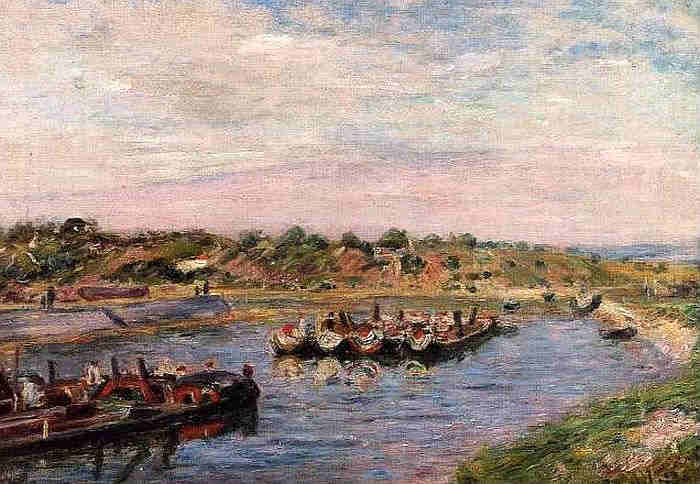 P&eacute;niches sur le Loing &agrave; St-Mamm&egrave;s  par Alfred Sisley