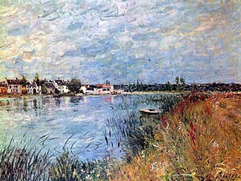 RIves de la Seine &agrave; St-Mamm&egrave;s  par Alfred Sisley