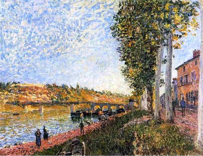 St-Mamm&egrave;s, soleil levant   par Alfred Sisley