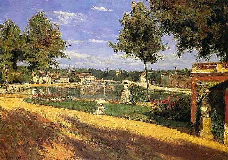 Terrasse en bord de Seine &agrave; Melun par Henri Rouart