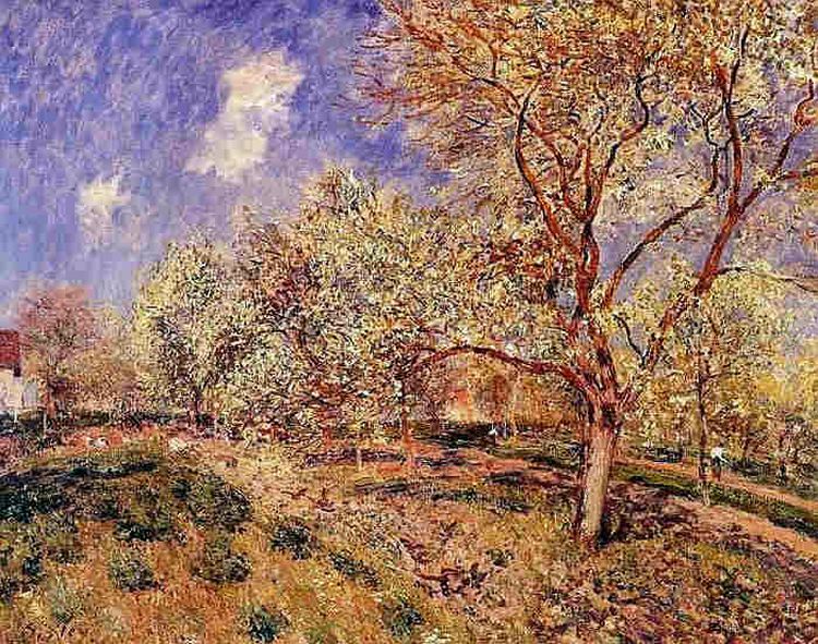 Printemps &agrave; V&eacute;neux par Alfred Sisley
