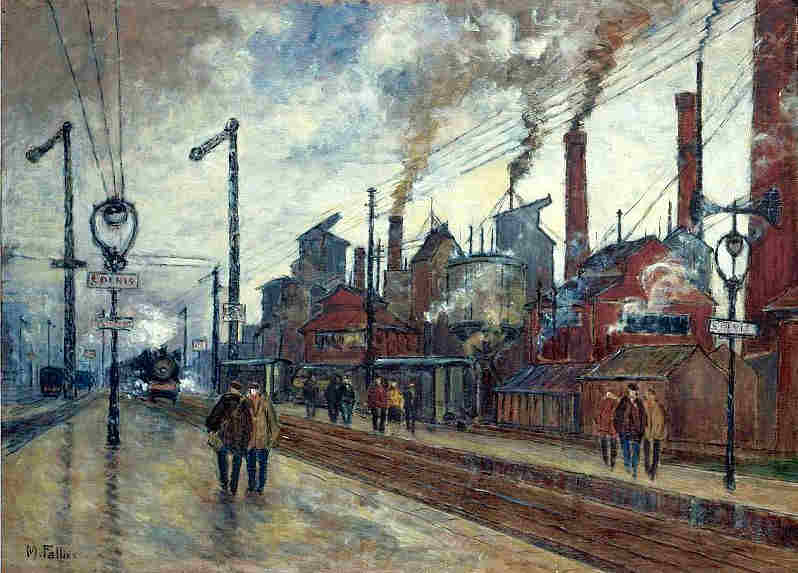 St-Denis, gare et usines, par Maurice Fallies