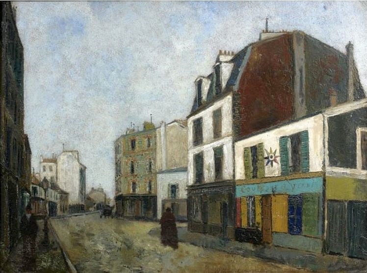 Marchand de couleurs &agrave; St-Ouen par Maurice Utrillo