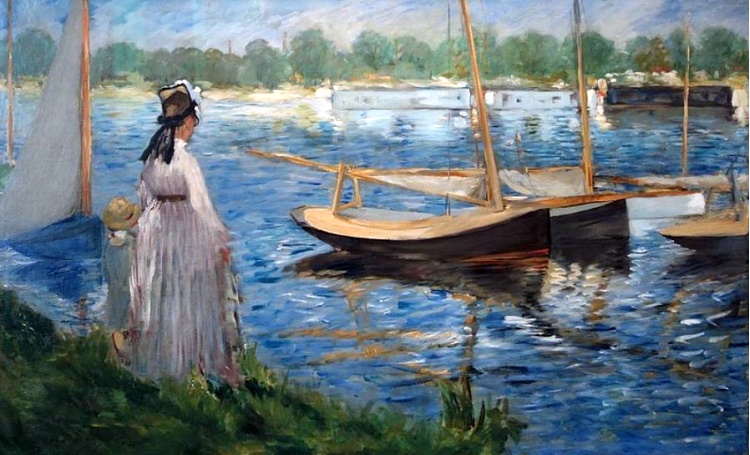 Argenteuil, la famille Monet dans son jardin  par Edouard Manet