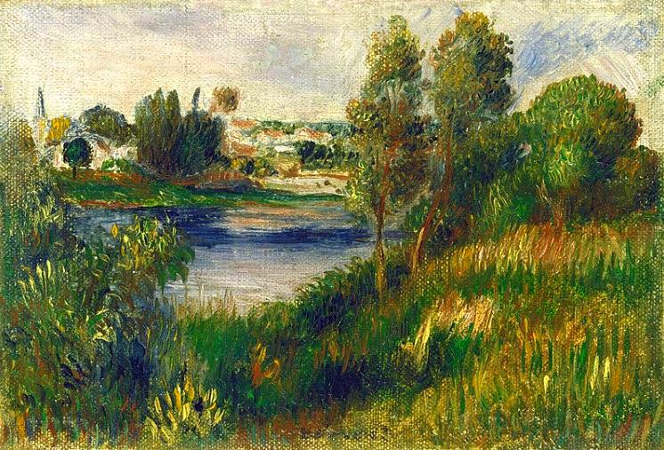 V&eacute;theuil vue du bateau atelier de monet par Abel Lauvray