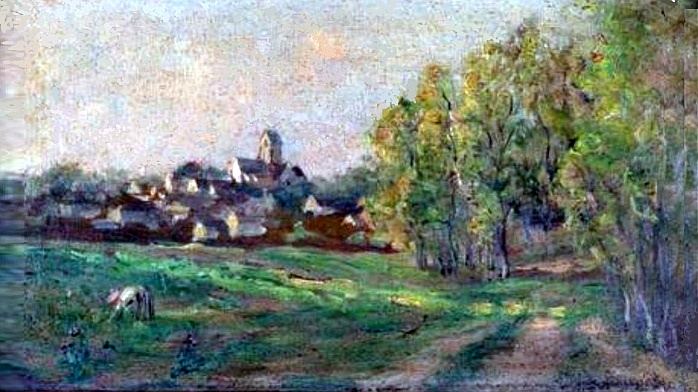 Vue d' Auvers-sur-Oise par L&eacute;onide Bourges