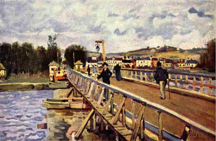 Argenteuil la passerelle par Alfred Sisley
