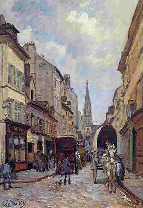 Argenteuil  grande rue par Alfred Sisley