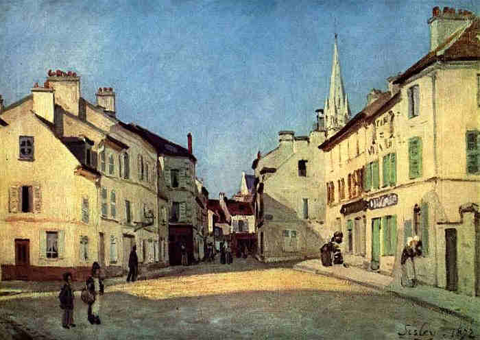 Argenteuil rue de la Chauss&eacute;e par Alfred Sisley