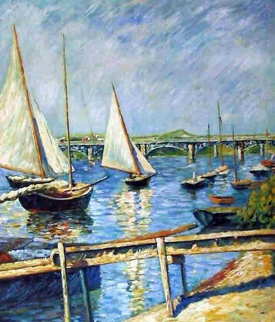 Voiliers sur la Seine, &agrave; Argenteuil par Gustave Caillebotte