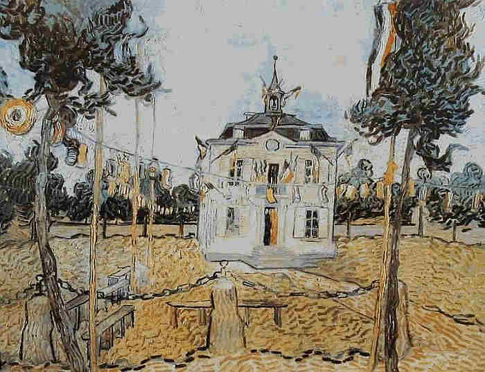 Auvers sur Oise, la mairie par Van Gogh