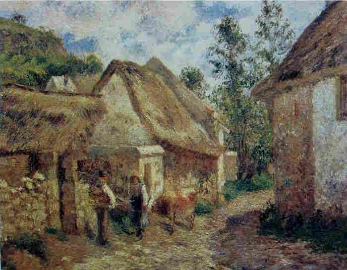 Auvers sur Oise, une rue par Camille Pissaro