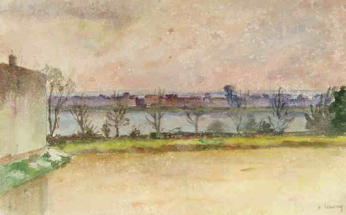 Bord de Seine &agrave; V&eacute;theuil par Abel Lauvray