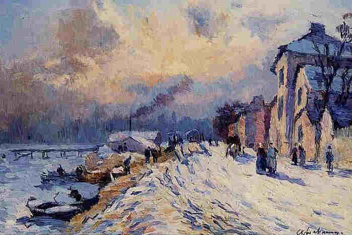 Herblay, berges de la Seine en hiver par  Albert Lebourg