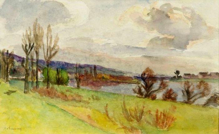 La Seine &agrave; V&eacute;theuil-Lavacourt  par Abel Lauvray