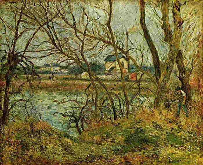  Pontoise, jours gris au bord de l'Oise par Pissaro