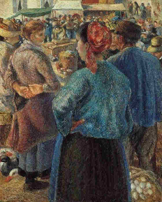 Pissaro march&eacute;  volailles &agrave;  Pontoise