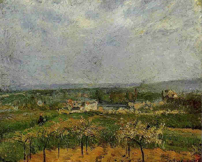 Paysage &agrave; Pontoise par Camille Pissaro