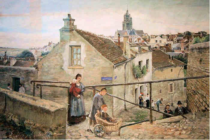 La rue  du ch&acirc;teau &agrave; Pontoise par Ludovic Piette